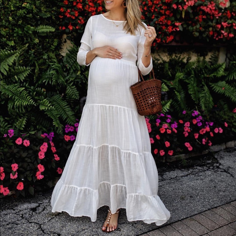 Urban Outfitters Tiered White Maxi Dress